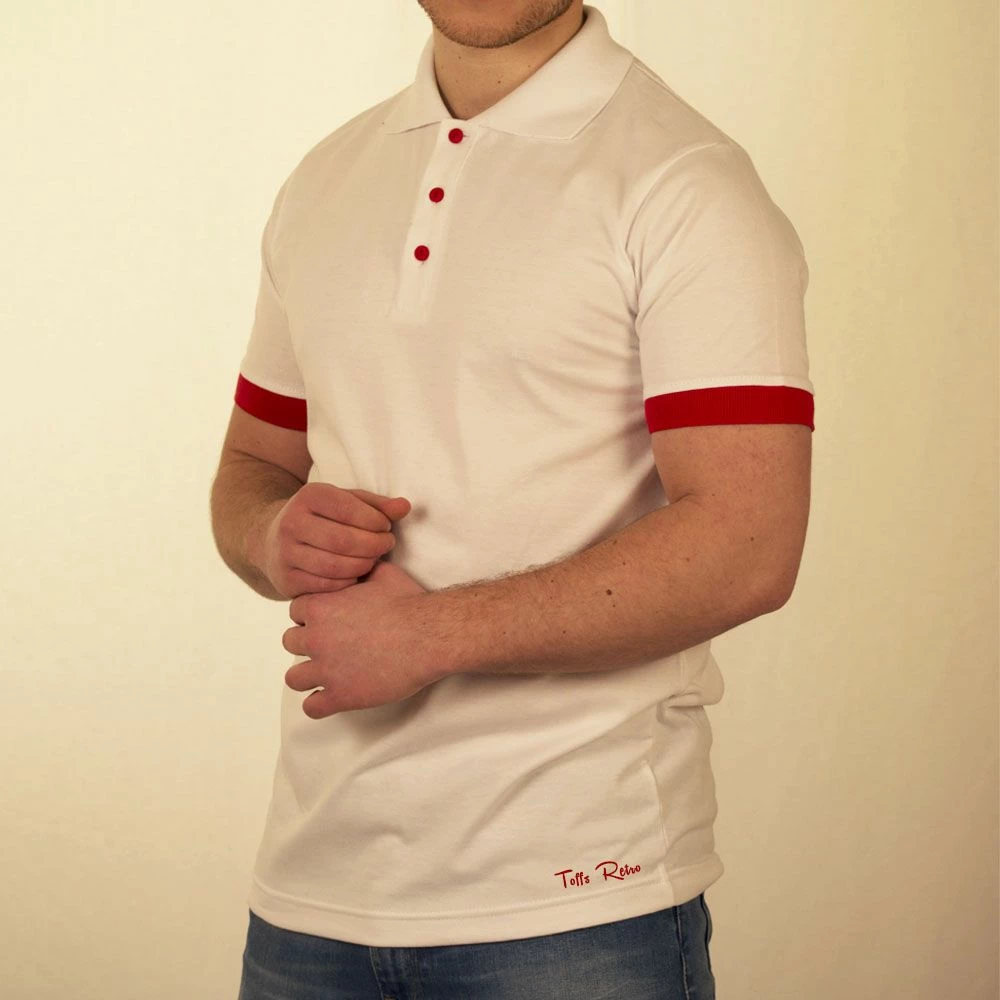 Toffs Retro Polo Shirt - White/Red