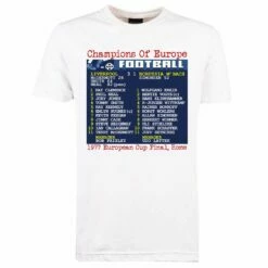 1977 European Cup Final (Liverpool) Retrotext T-shirt - White