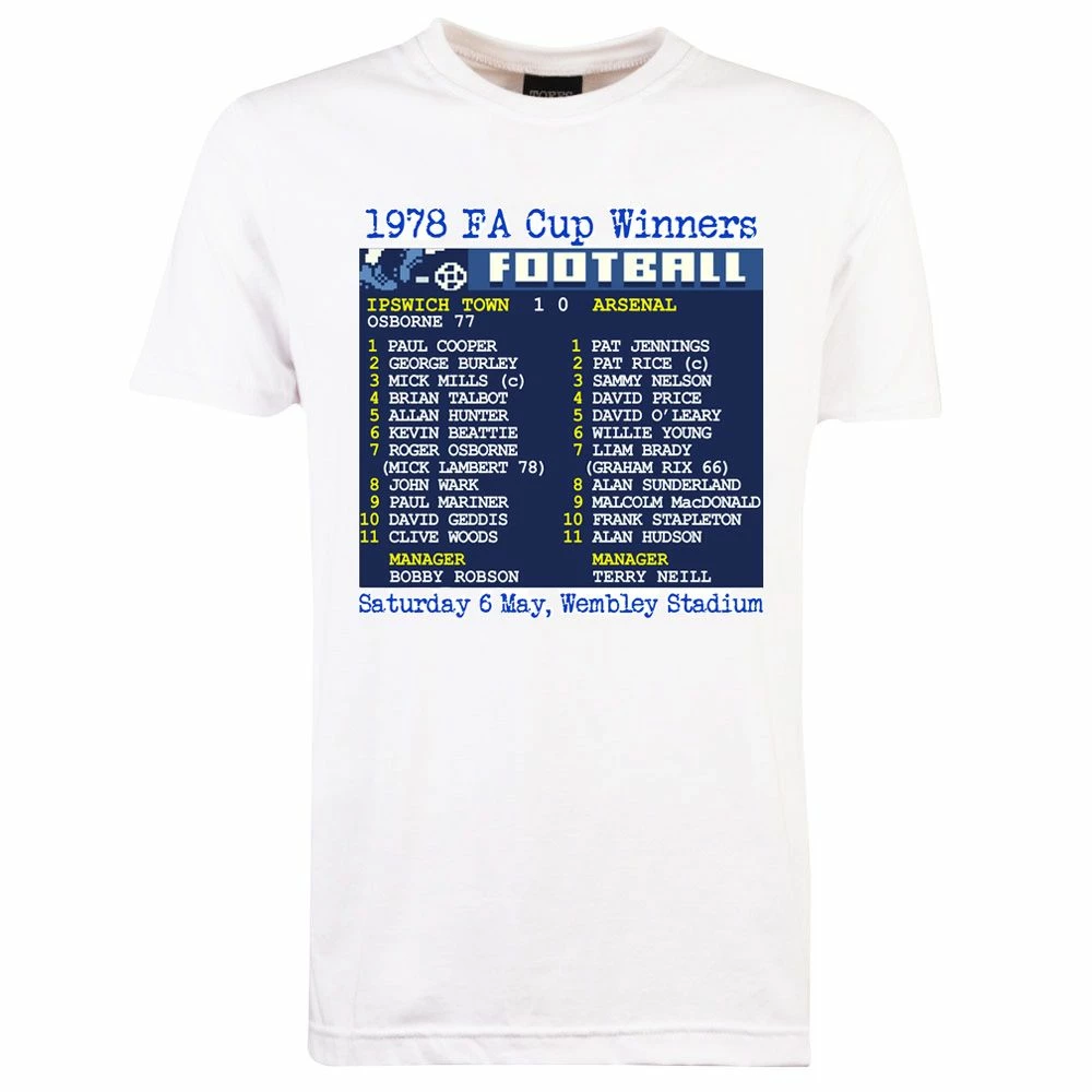 1978 FA Cup Final (Ipswich) Retrotext T-shirt - White