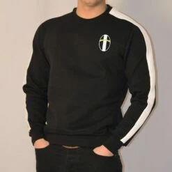 Piemonte Calcio Retro Crest Sweatshirt - Black And White