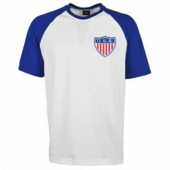 USA Raglan Sleeve White/Royal T-Shirt