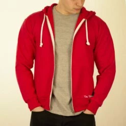 Toffs Retro Red Zipped Hoodie